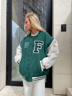 Бомбер женский Feelz Cheerleader зеленый M/L