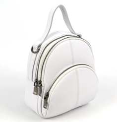 Маленький женский кожаный рюкзак с съемными лямками 9029 Вайт Fuzi House