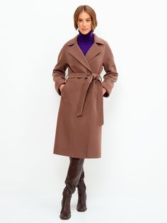 Пальто женское Giulia Rosetti 66655 коричневое 52 RU