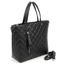 Женская стеганная сумка с ручками из эко кожи А9956 Блек Fuzi House