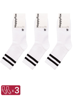 Комплект носков мужских HappyFox HFET8003NB белых 29-31, 3 пары