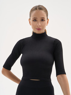 Топ женский Mademoiselle 9049 Crop top Rib черный S/M