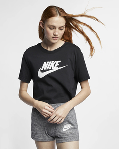 Футболка женская Nike Nsw Tee Essntl Crp Icn Ftra, BV6175-010, размер S