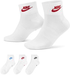 Комплект носков унисекс Nike Everyday Essential Ankle Socks 3P белых L