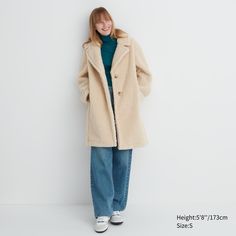 Пальто женское UNIQLO 461659 бежевое XS