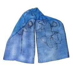Шарф женский Roby Foulards 38876 синий, 40х160 см
