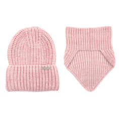 Комплект шапка и снуд женский FABRETTI DFR45 розовый