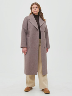 Пальто женское Sezalto 36094 коричневое 46 RU