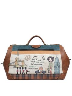 Дорожная сумка женская JANET 21004jn LONDON коричневая