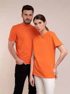 Футболка унисекс Uzcotton Premium оранжевая XXS