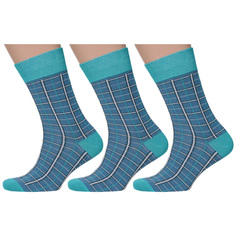 Комплект носков мужских MoscowSocksClub msk3-М30 бирюзовых 29