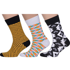 Комплект носков мужских MoscowSocksClub msk3-М23 белых; желтых; черных 29