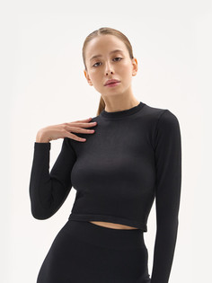 Топ женский Mademoiselle 9048 Crop top Rib черный S/M