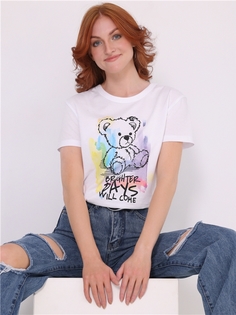 Футболка женская Апрель 269жен001РП белая 88/164