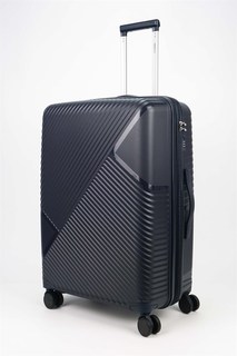 Чемодан унисекс Sweetbags Диагональные линии темно-синий, 72x48x29 см