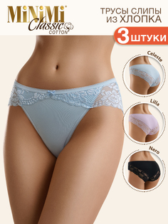 Комплект трусов женских Minimi BO224 голубой; черный 2XL