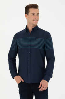 Рубашка мужская US Polo Assn G081GL0040YELO синяя 2XL