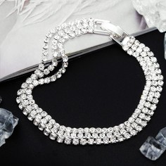 Браслет из бижутерного сплава со стразами р. 18 Queen Fair 2757382