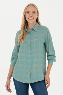 Рубашка женская US Polo Assn G082GL0040COLPON бирюзовая 36