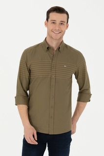 Рубашка мужская US Polo Assn G081GL0040YELO хаки L