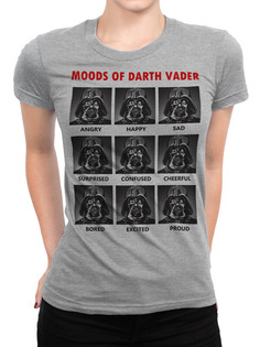 Футболка женская Design Heroes Дарт Вейдер и его эмоции 632-vader-1 серая 2XL