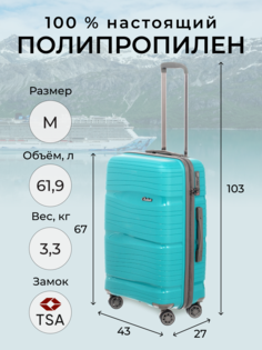 Чемодан унисекс BELLETTI LA3051 зеленый/серый M