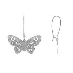 "Дамона" серьги в родиевом покрытии из коллекции "Акцент" от Jenavi с французским замком