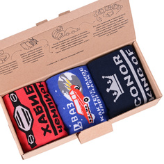 Подарочный набор носков мужских MoscowSocksClub ВИМ3-19 разноцветных 29, 3 пары