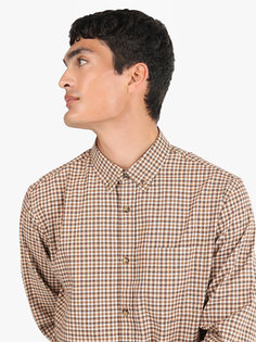 Рубашка мужская Colins CL1065591_Q1.V1 коричневая XL