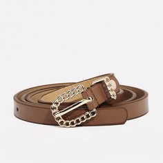 Ремень женский 9720568 бежевый, 110х1,4 см No Brand