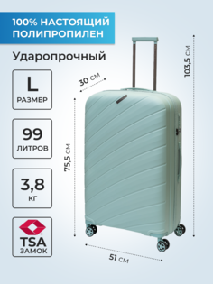 Чемодан унисекс Baudet BHL0714821 голубой/голубой L
