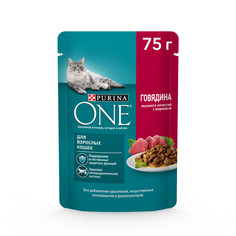 Влажный корм для кошек Purina ONE, с говядиной и морковью, 75 г