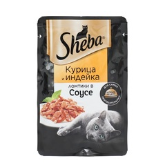 Влажный корм для кошек Sheba ломтики в соусе курица и индейка 28 шт по 75 г