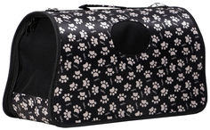 Сумка-переноска для кошек и собак «Лапки Happy», каркасная, L, 53 х 21 х 29 см, чёрная Пижон