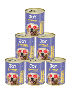 Влажный корм для собак средних и крупных пород JOY с курицей 6шт по 340г J.O.Y.