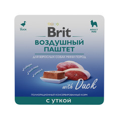 Корм влажный Brit для взрослых собак мини пород, воздушный паштет, утка, 100 г Brit*