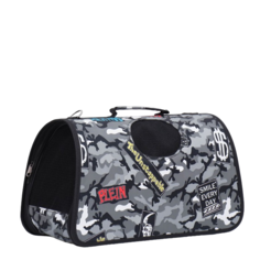 Сумка-переноска для животных Пижон Камуфляж каркасная размер M 40х21х27 см
