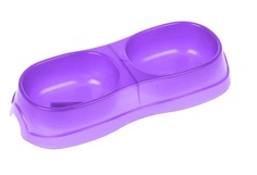 Миска для животных Homepet Atlantis двойная, фиолетовая, 28х12,5х5см