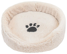 Лежак для животных Zoo-M LISA, круглый, с подушкой, бежевый, 40х40х16 см