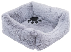 Лежак для животных Zoo-M BELKA, квадратный, пухлый, с подушкой, серый, 45х45х15 см