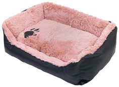 Лежак для животных Zoo-M TIGER, прямоугольный, с подушкой, пыльная роза, 72х53х20 см