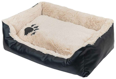 Лежак для животных Zoo-M TIGER, прямоугольный, с подушкой, бежевый, 72х53х20 см