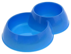 Миска Zoo Plast двойная, микс цветов, 1,2 + 0,7 л