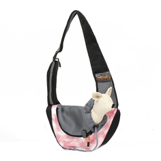 Сумка-переноска для животных Пижон Слинг бело-розовая 45х11х24 см