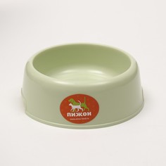 Миска для домашнего питомца Пижон пластиковая зелёная 13,7х4,6 см