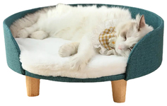 Пуф для кошек ЗОО Няня 10409, круглый, темно-зеленый 45х45х26,5 см