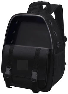 Сумка-переноска ЗОО Няня для кошек с панорамным окном, 33x21x43 см, черная