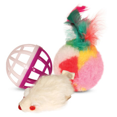 Игрушка для кошек Triol, набор, мяч, мышь, шар, d 4см, 4,5см, 4см