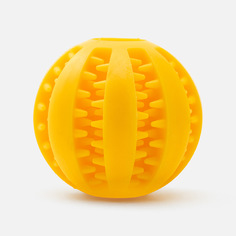 Мячик для собак Market Union, с отверстиями для корма, 5 см, жёлтый