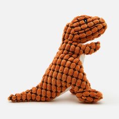 Игрушка для собак Market Union, динозавр, оранжевый, 20 см